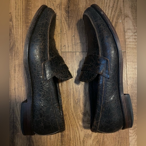 Allen Edmonds Modesto Brown Distressed Leather Loafers US Size 9.5 D